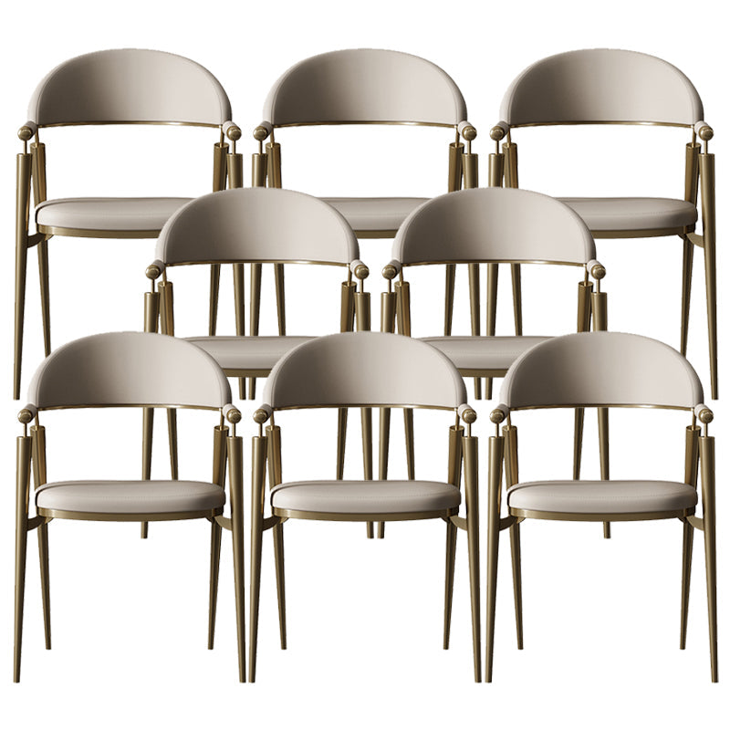 Glam Upholstered Arm Chair Dining Room Metal Dining Arm Chair