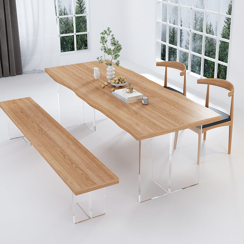 1/3/4/5 Piezas Mesa de comedor de madera de pino rectángulo moderno para la cocina