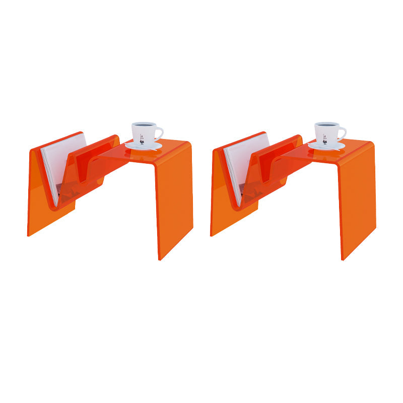 Glam Side Table Acrylic Pedestal Accent Side Table for Bedroom Orange 2 Clearhalo 'Coffee & Accent Tables' 'End & Side Tables' 'end_side_tables' 'furn' 'furn_end_side_tables' 'Furniture' 'Living Room Furniture' 6815713