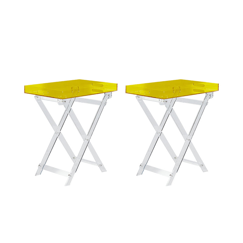 Rectangular Side Table Plastic Modernistic 20.1" W x 14.2" D x 24" H End Table Yellow 2 Clearhalo 'Coffee & Accent Tables' 'End & Side Tables' 'end_side_tables' 'furn' 'furn_end_side_tables' 'Furniture' 'Living Room Furniture' 6815948