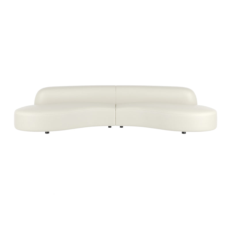 Curved Armless Sectional Sofa Faux Leather Stain-resistant Sectional Faux Leather Clearhalo 'furn' 'furn_sectionals' 'Furniture' 'Living Room Furniture' 'Sectionals' 6816137