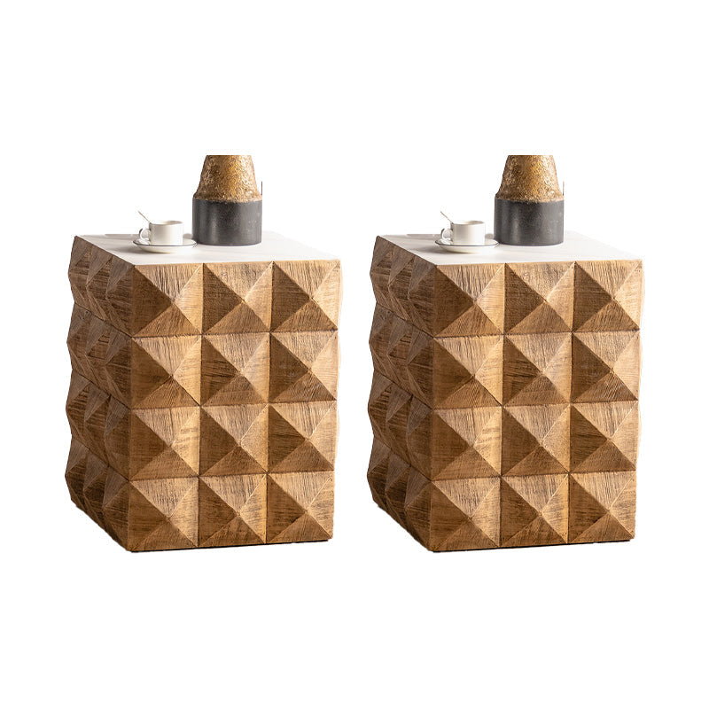 Rustieke geometrisch accent bijzettafel houten zijde uiteinde snacktafel