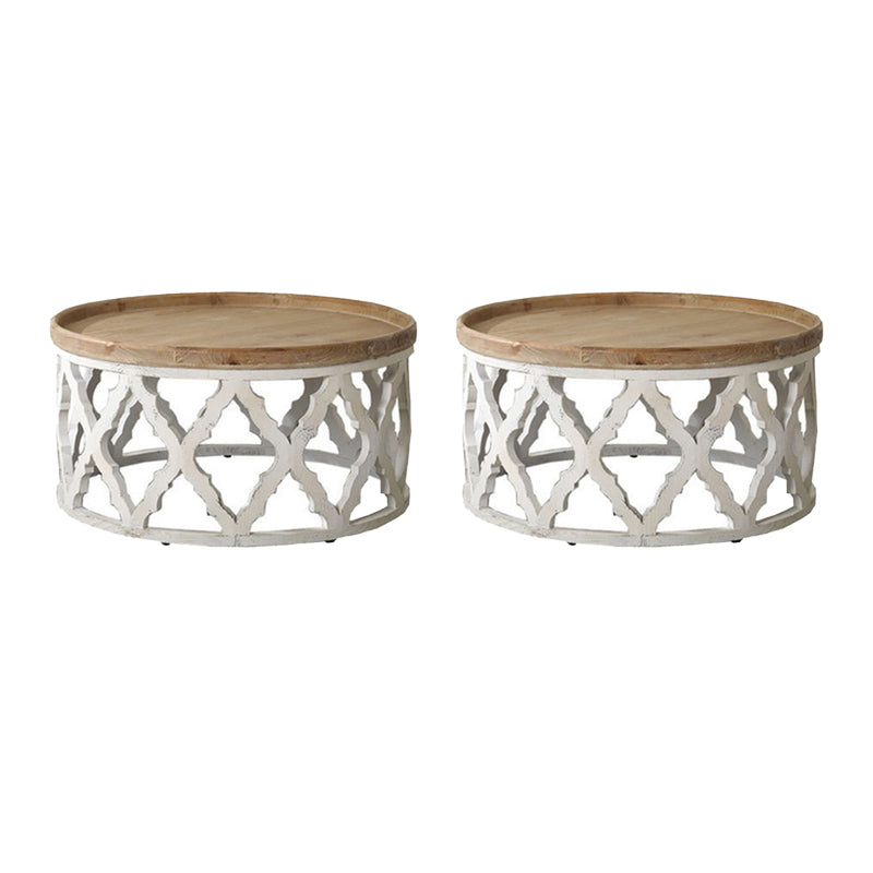 Tavolino accento di divano di divano in stile rustico in metallo e laterale in legno