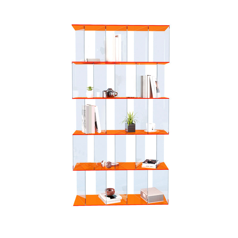 Scandinavian Standard Bookshelf Acrylic Open Back Bookcase with Shelves