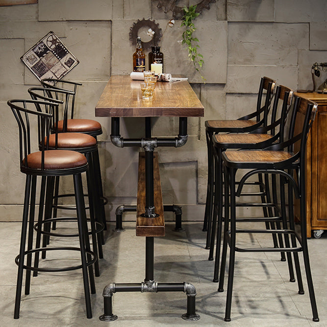 1/3/4/7 Pieces Bar Stool and Table Set Solid Wood Pub Table Set