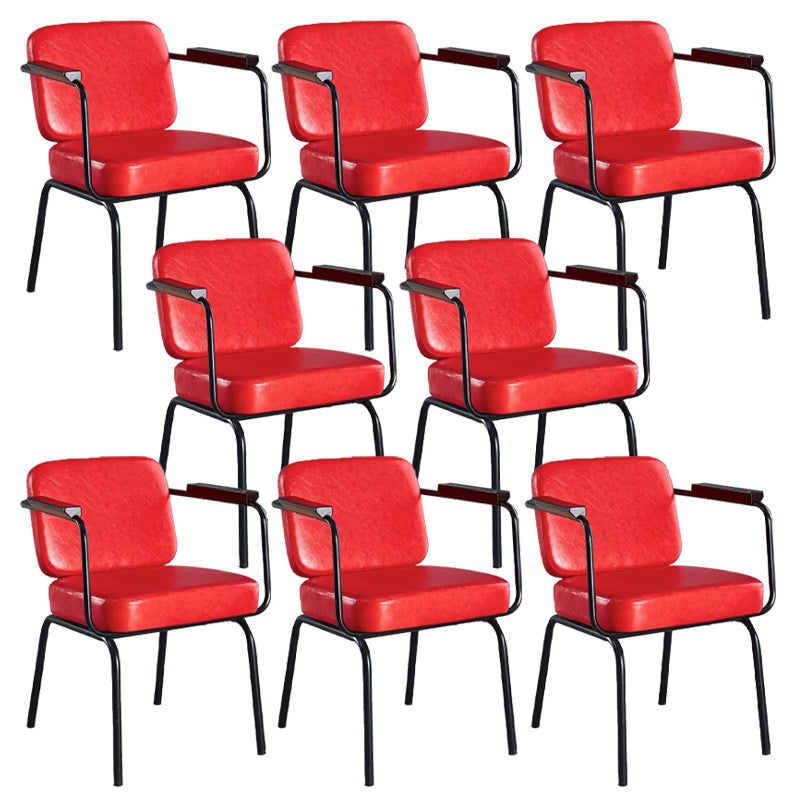 Contemporary Kitchen Dining Chair Upholstered Arm Chair in Black Legs