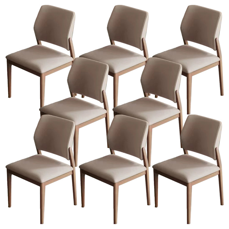 Open Back Dining Side Chair Industrial Solid Wood Dining Chair 8 Piece Set Walnut Clearhalo 'Dining Chairs' 'Dining Tables & Seating' 'dining_chair' 'furn' 'furn_dining_chair' 'Furniture' 'Kitchen & Dining Furniture' 6826680