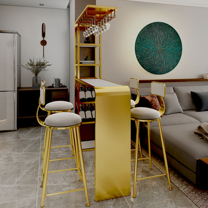 Table de barre rectangle de style contemporain table de hauteur de barre de pierre avec rangement