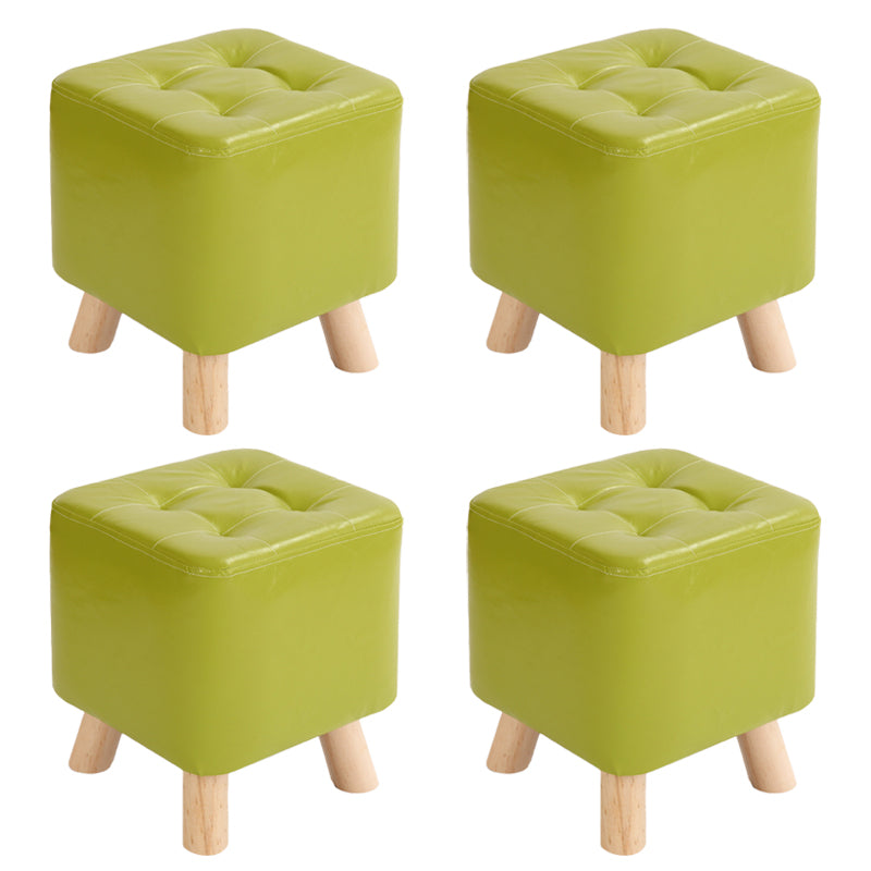 Modern Style Standard Square Leather Standard for Living Room Green 4 Piece Set Clearhalo 'furn' 'furn_ottomans_poufs' 'Furniture' 'Living Room Furniture' 'Ottomans & Poufs' 'ottomans_poufs' 6827817