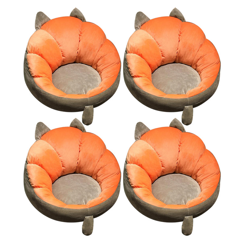 Modern Pouf Ottoman Cotton Upholstered Contrasting Colors Irregular Ottoman Orange 4 Piece Set Clearhalo 'furn' 'furn_ottomans_poufs' 'Furniture' 'Living Room Furniture' 'Ottomans & Poufs' 'ottomans_poufs' 6828390