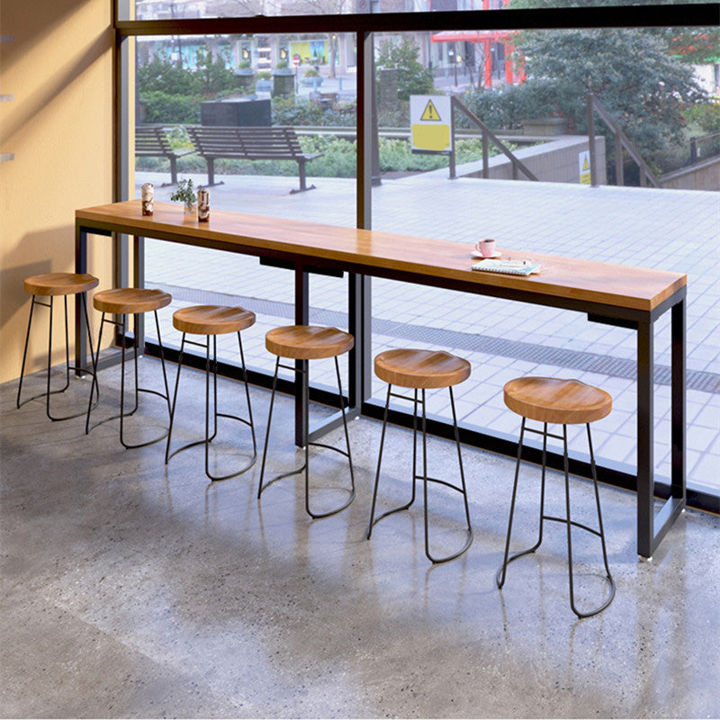 Industriële rechthoek Bar Hoogte Tafel Massief hout bistro staaf bureau voor binnen