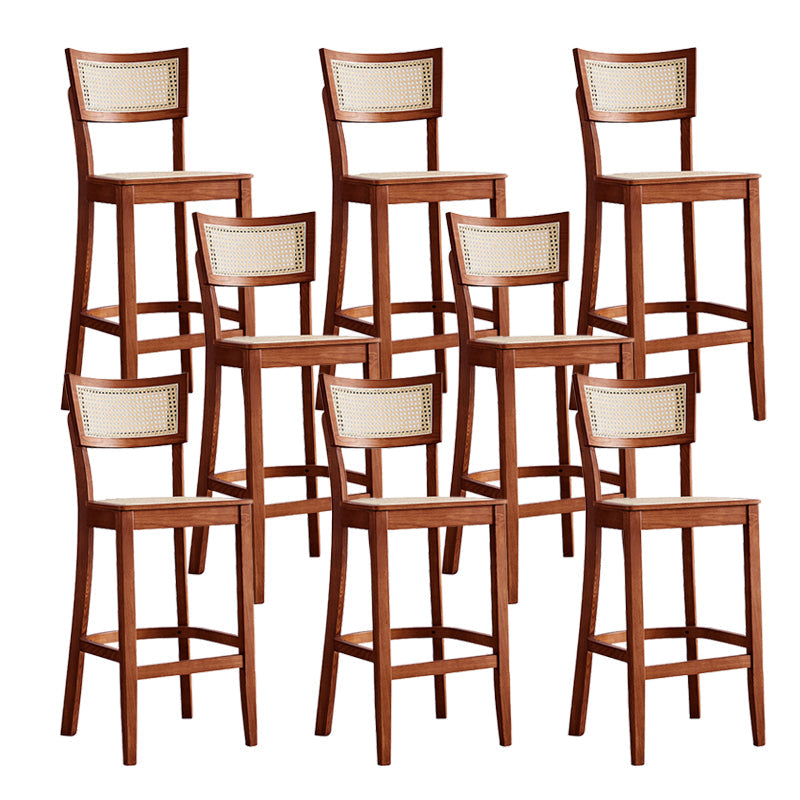 Modern Style Low Back Barstool Wooden Counter Bar Stool with Wood Legs