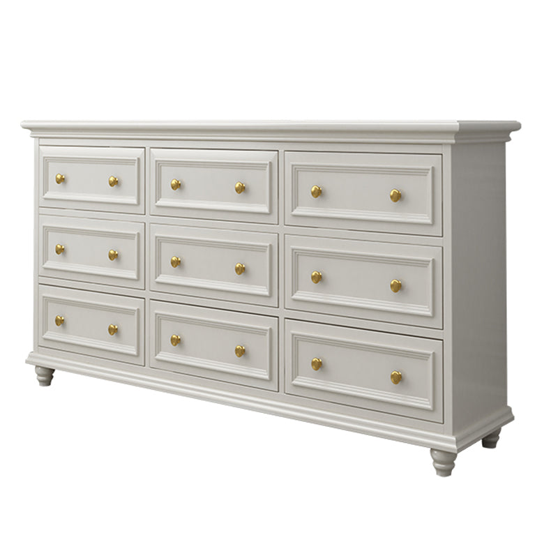 Traditional Storage Chest Solid Wood White Dresser , 23.33-inch Width