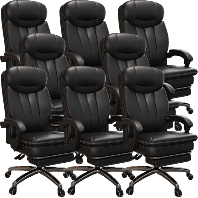 Silla giratoria de cuero moderna altura de asiento ajustable silla de oficina con ruedas