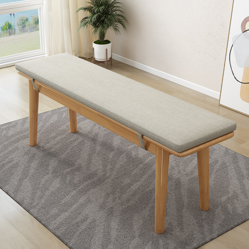 Solid Wood Seating Bench Modern Rectangle Bench , 11.7-inch Width Natural White Clearhalo 'Benches' 'Chairs & Seating' 'furn' 'furn_benches' 'Furniture' 'Living Room Furniture' 6839995