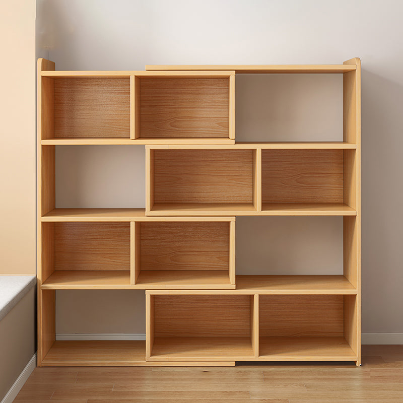 Engineered Wood Standard Bookshelf Contemporary Closed Back with Shelves