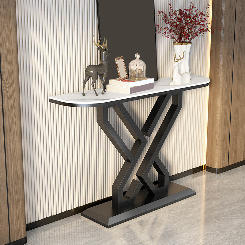 Tavolo di accento in metallo glam tavolo da divano di divano in pietra mezzano per la sala