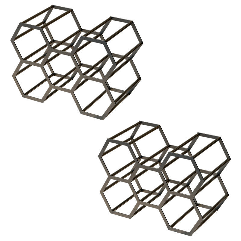 Tabletop Glam Style Wine Rack Metal Wine Bottle Rack for Living Room 13"L x 7"W x 9"H Black 2 Piece Set Clearhalo 'furn' 'furn_wine_racks' 'Furniture' 'Kitchen & Dining Furniture' 'Wine Racks' 'wine_racks' 6844962