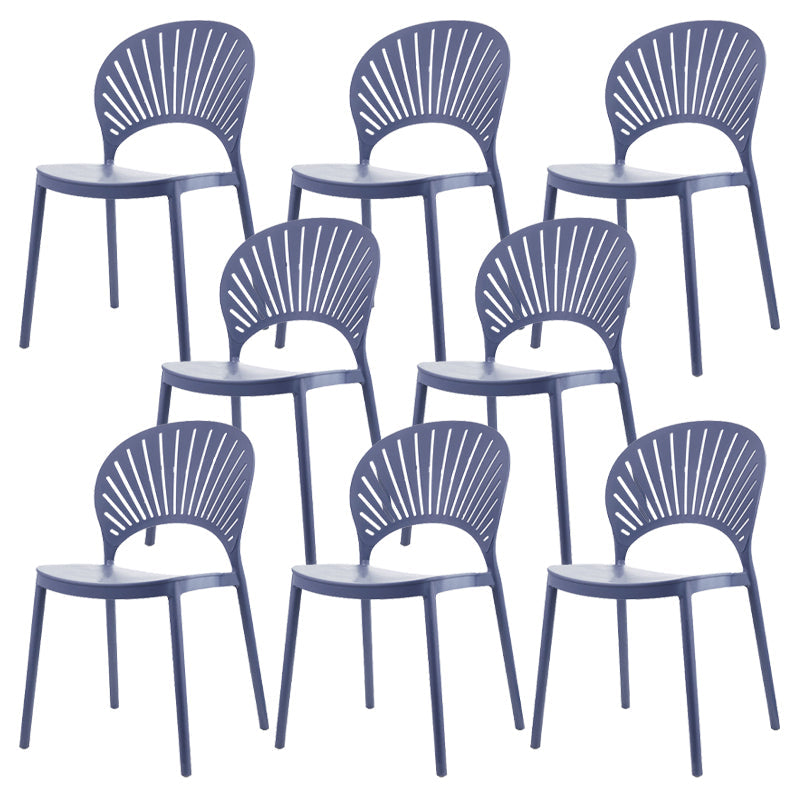 プラスチックダイニングチェアモダンスタイルオープンバックダイニングサイドチェア