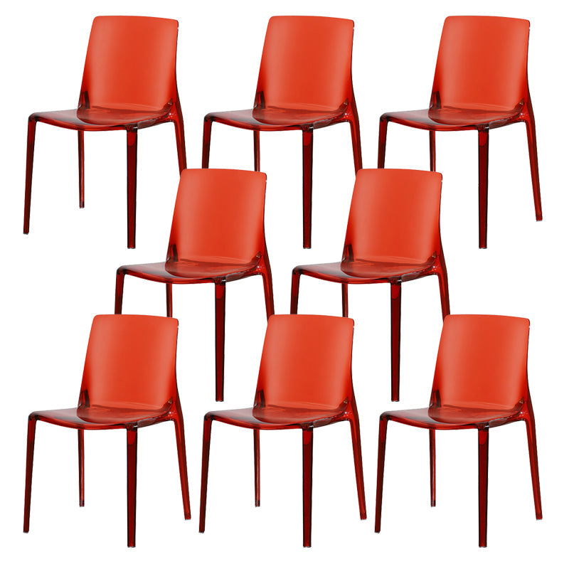 Kitchen Dining Side Chair Contemporary Plastic Dining Armless Chair