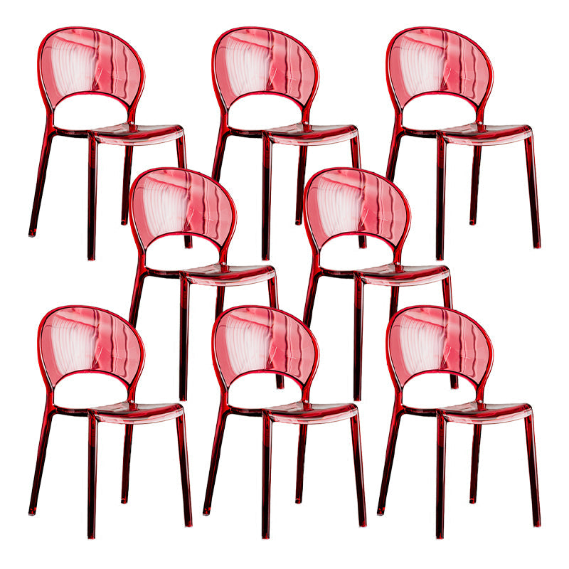 Open Back Dining Side Chair Contemporary Plastic Dining Chair