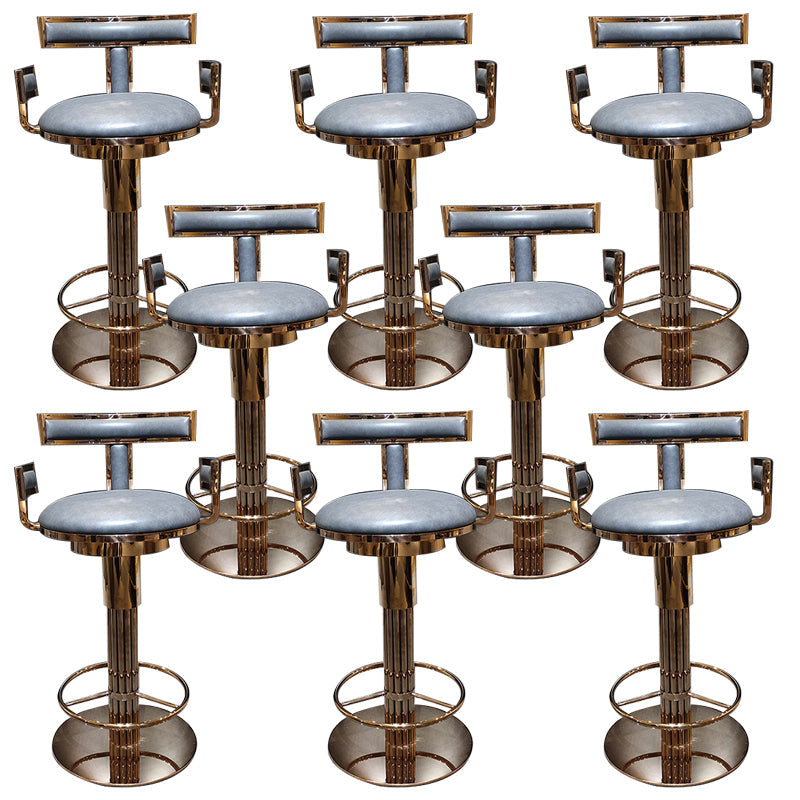 Glamstil -Barhocker Leder -Rückenlehne Hocker für Esszimmer mit Metallbasis