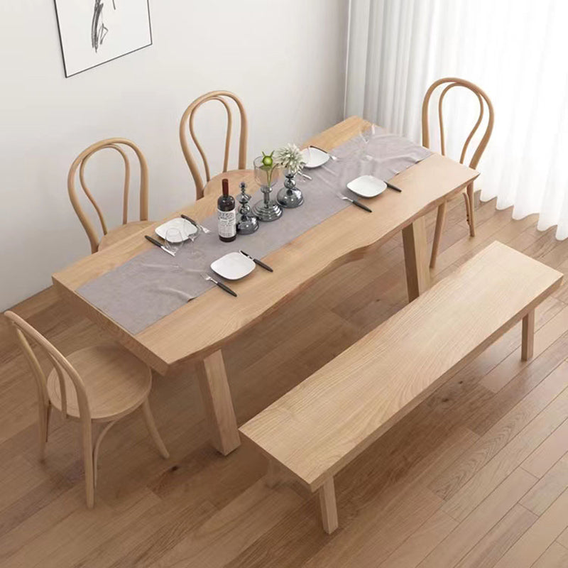 Modern 1/5/6 Pieces Dining Set Rectangle Pine Wood Dining Table for Kitchen