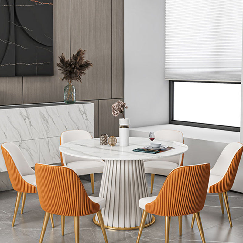 Moderna 1/2/5/7 Piezas Juego de comedor redonda de comedor de piedra para cocina