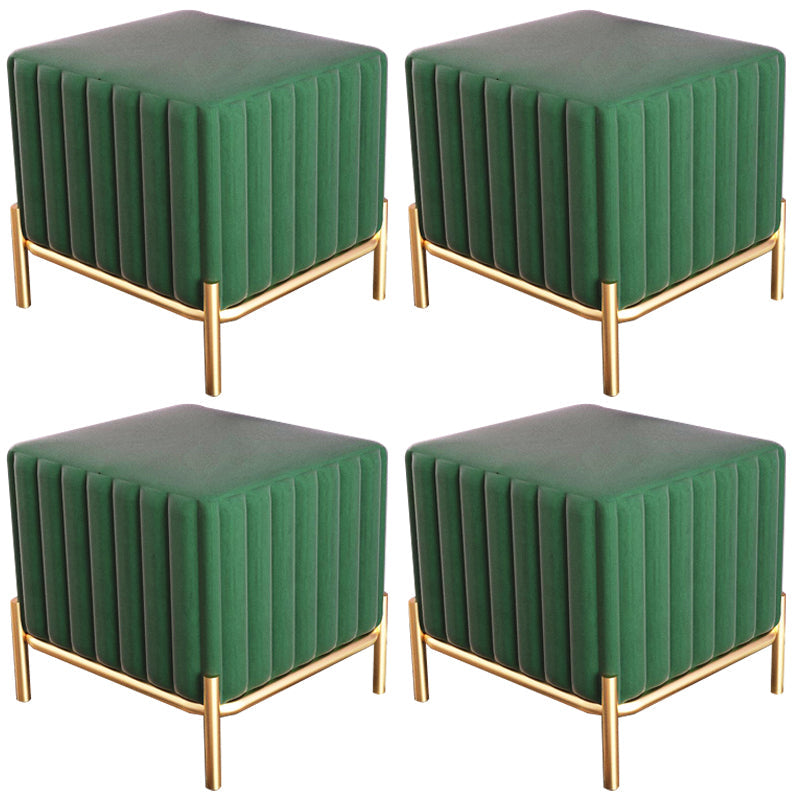 Solid Color Flannel Standard Stool Modern Simple Square Upholstered Ottoman
