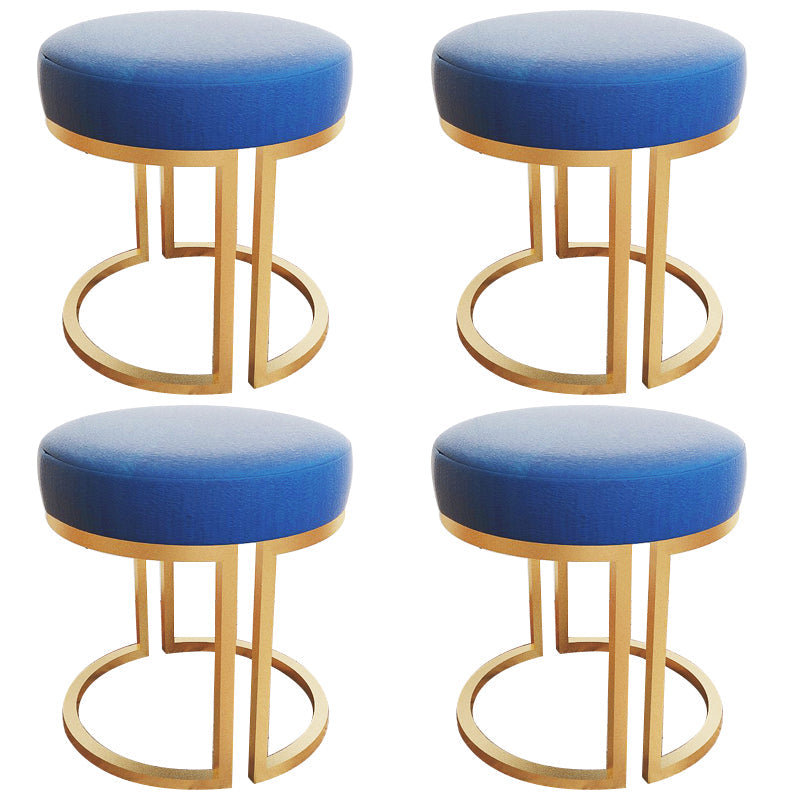 Solid Color Flannel Standard Stool Modern Style Simple Round Footstool Blue 4 Piece Set Gold Clearhalo 'furn' 'furn_ottomans_poufs' 'Furniture' 'Living Room Furniture' 'Ottomans & Poufs' 'ottomans_poufs' 6848640