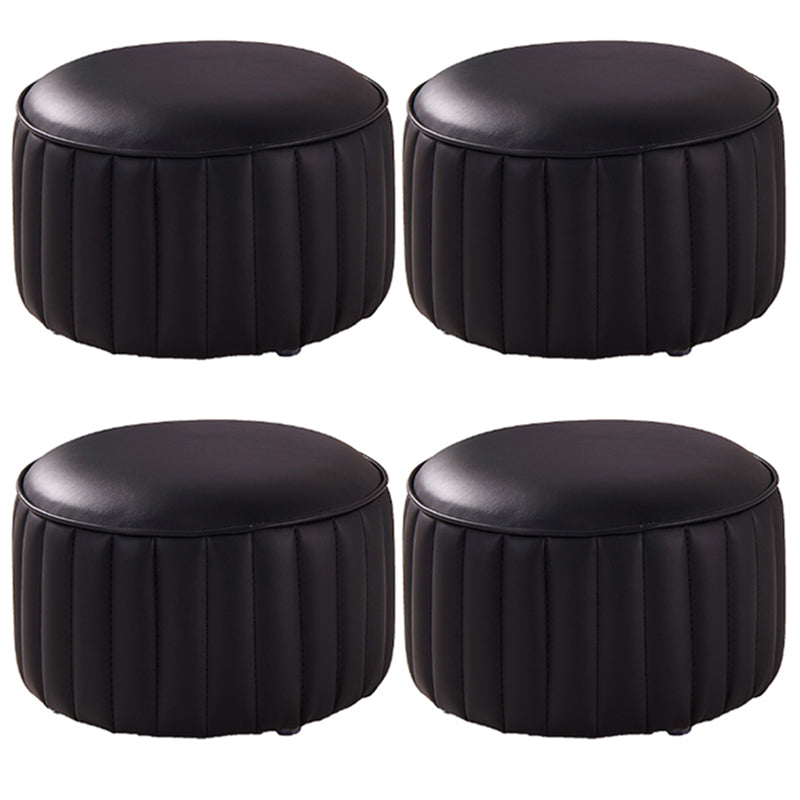 Pouf in pelle solida Pouf moderna semplice rotonda in rivestimento in rivestimento