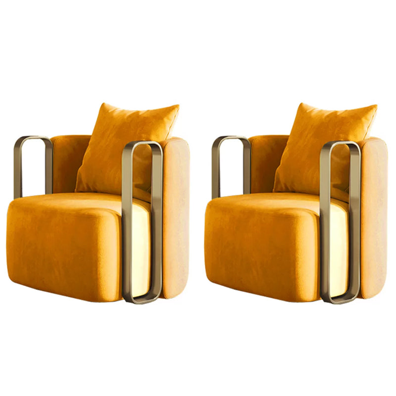 Glam -arm stoel stevige kleur kussen achterste gouden basisarmen inclusief fauteuil