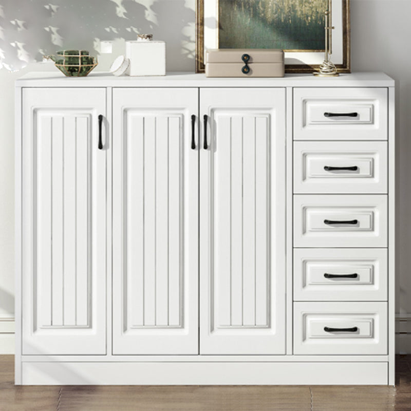 White Standard Cabinet Solid Wood Storage Cabinet with Drawer 47"L x 13"W x 35"H Clearhalo 'Cabinets & Chests' 'cabinets_chests' 'furn' 'furn_cabinets_chests' 'Furniture' 'Living Room Furniture' 6851929