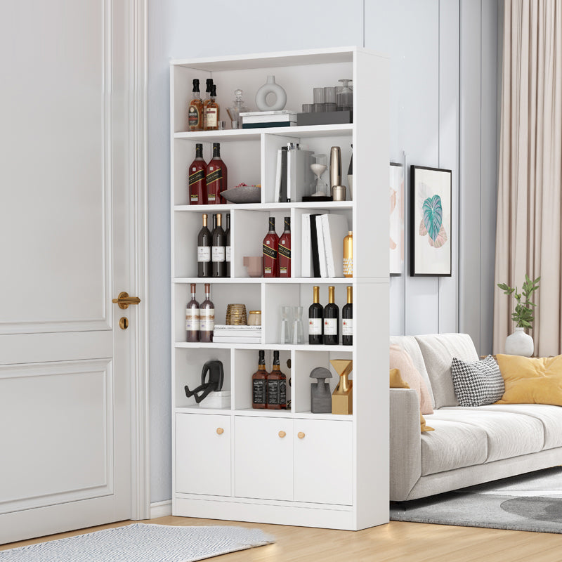 Contemporary Wooden Cabinet with Shelves Rectangle Storage Cabinet 39"L x 10"W x 70"H White 2 Clearhalo 'Cabinets & Chests' 'cabinets_chests' 'furn' 'furn_cabinets_chests' 'Furniture' 'Living Room Furniture' 6852117