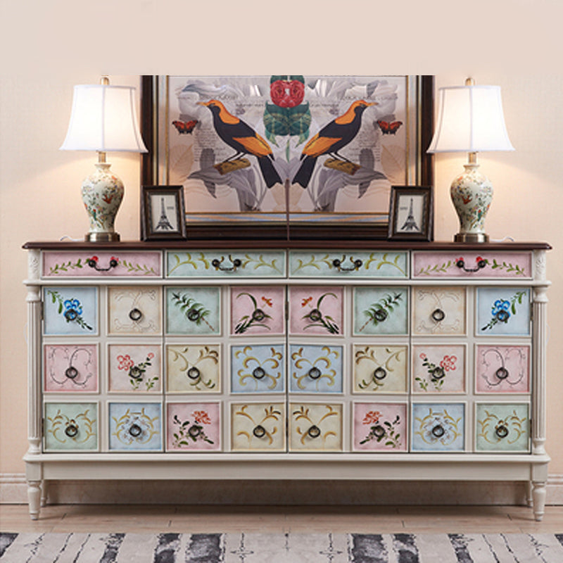 Industrial Storage Cabinet with Solid Wood Drawers and Doors 70.9"L x 13.8"W x 39.4"H White Clearhalo 'Cabinets & Chests' 'cabinets_chests' 'furn' 'furn_cabinets_chests' 'Furniture' 'Living Room Furniture' 6852140