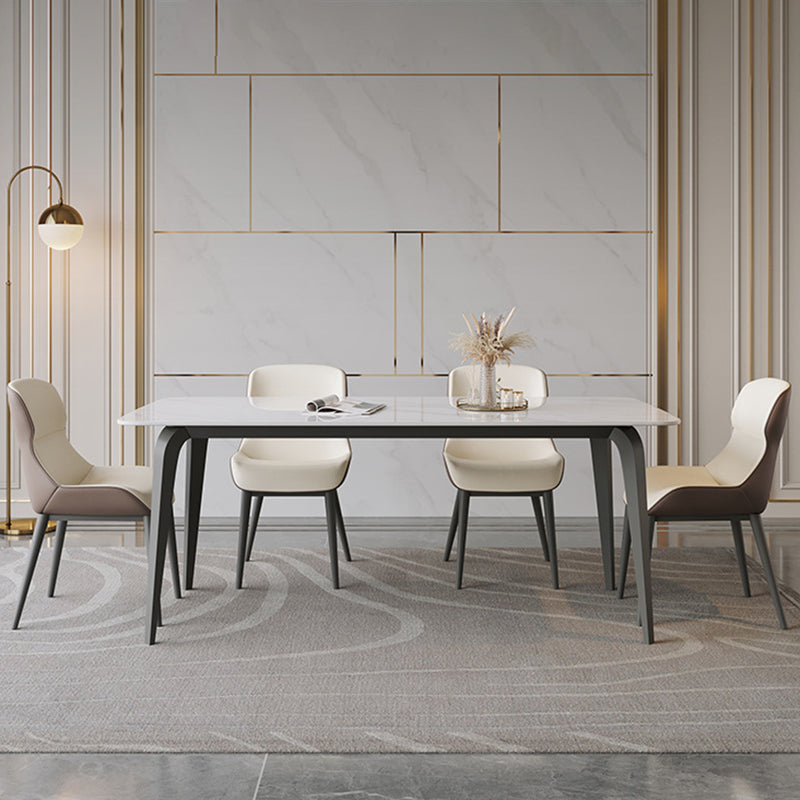 Mesa de comedor rectangular de piedra sinterizada, mesa de comedor moderna para cocina