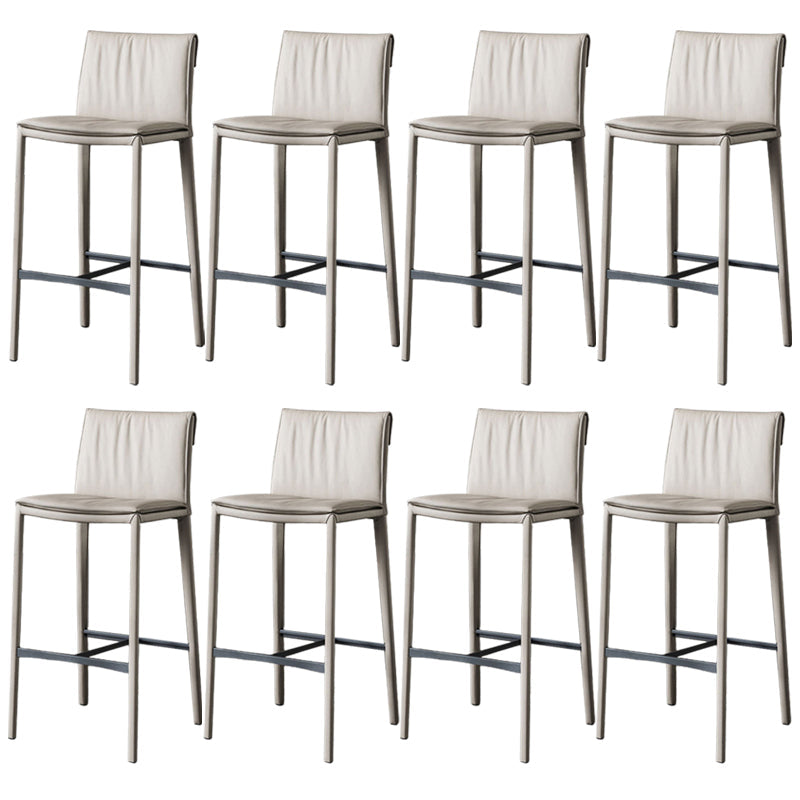Modern Style Low Back Barstool Pu Leather Counter Bar Stool with Metal Legs