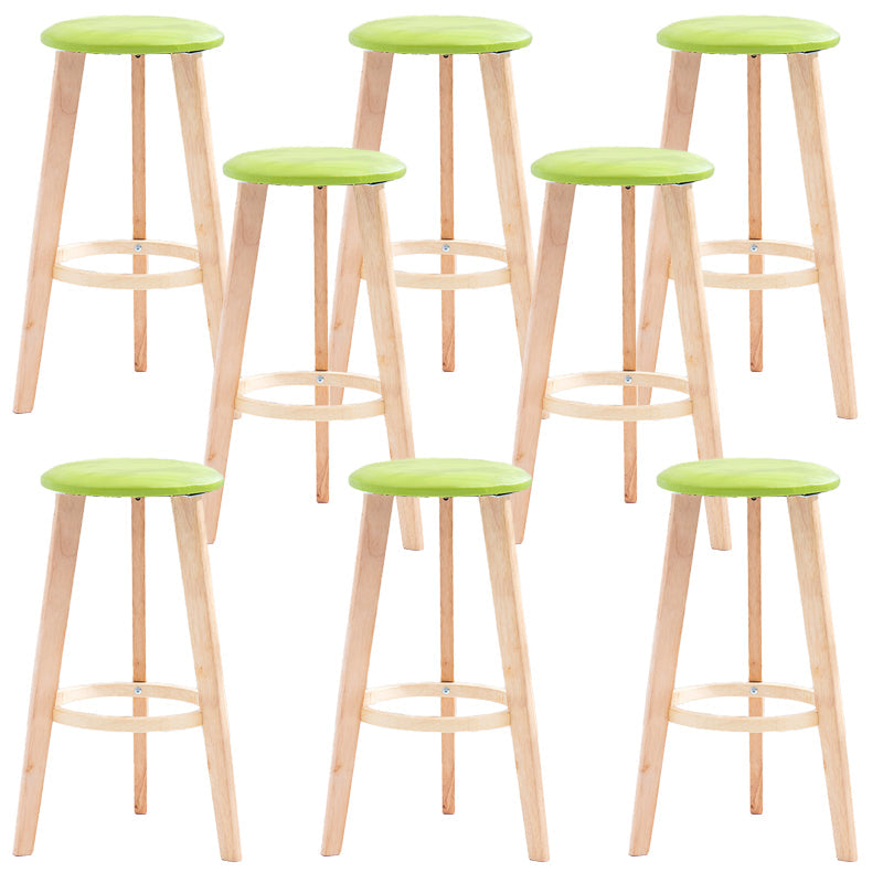 Sgabello da bar in legno di sedile rotondo in stile industriale per uso domestico