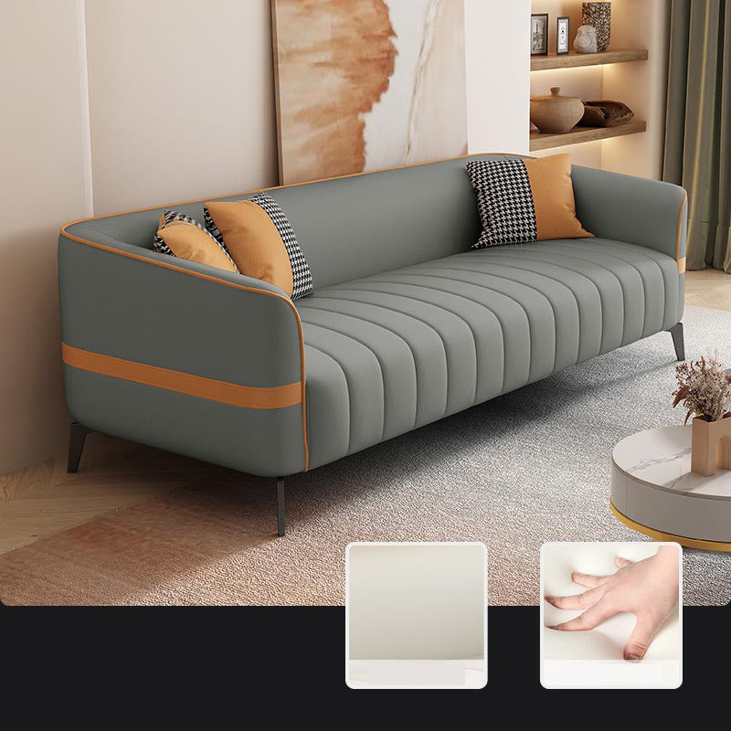 Schuine arm faux lederen sofa Nordic 26 "h zitplaatsen met een enkel kussen