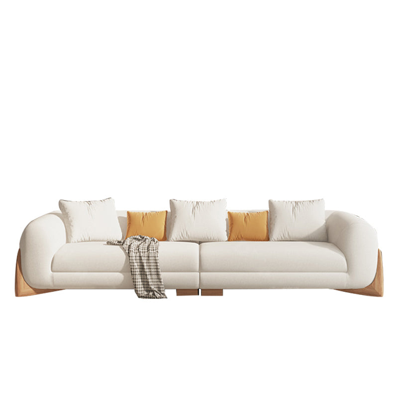 Contemporary 29.52" H Pillow Back Sofa Solid Color Tuxedo Arm Sofa