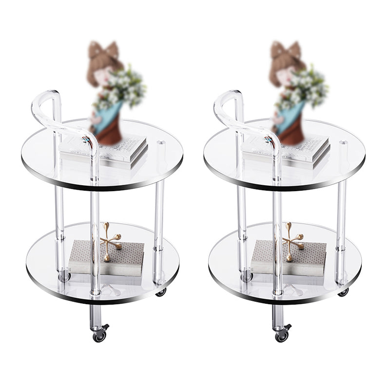 Tabla de deslizamiento de extremo de 22 "H Tabla de extremo acrílico de forma redonda en transparente