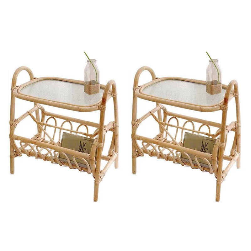 Tavolo accento laterale di divano in legno in stile asiatico soggiorno snack snack laterale