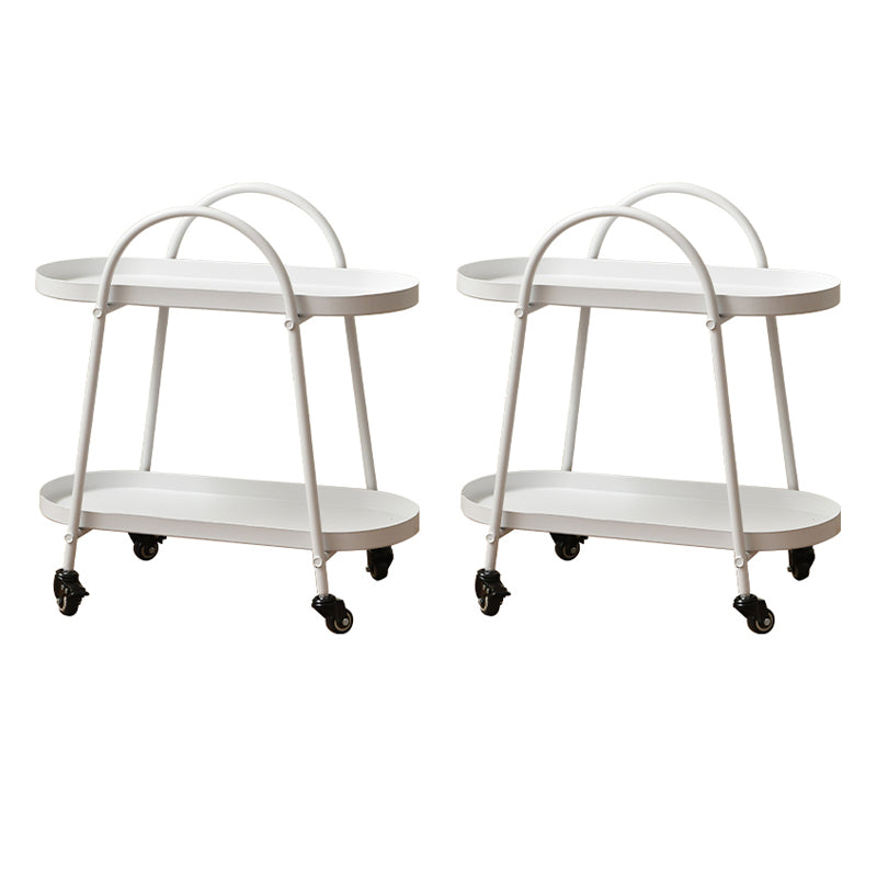 Tavolo da goccia a doppio livello del vassoio contemporaneo tavolo da diapositiva ovale con archiviazione