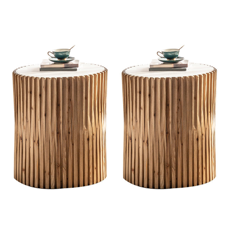 Modernistic Round Solid Wood Side Table Rustic Tree Stump Side End Snack Table 20.5"L x 20.5"W x 24"H 2 Clearhalo 'Coffee & Accent Tables' 'End & Side Tables' 'end_side_tables' 'furn' 'furn_end_side_tables' 'Furniture' 'Living Room Furniture' 6856208