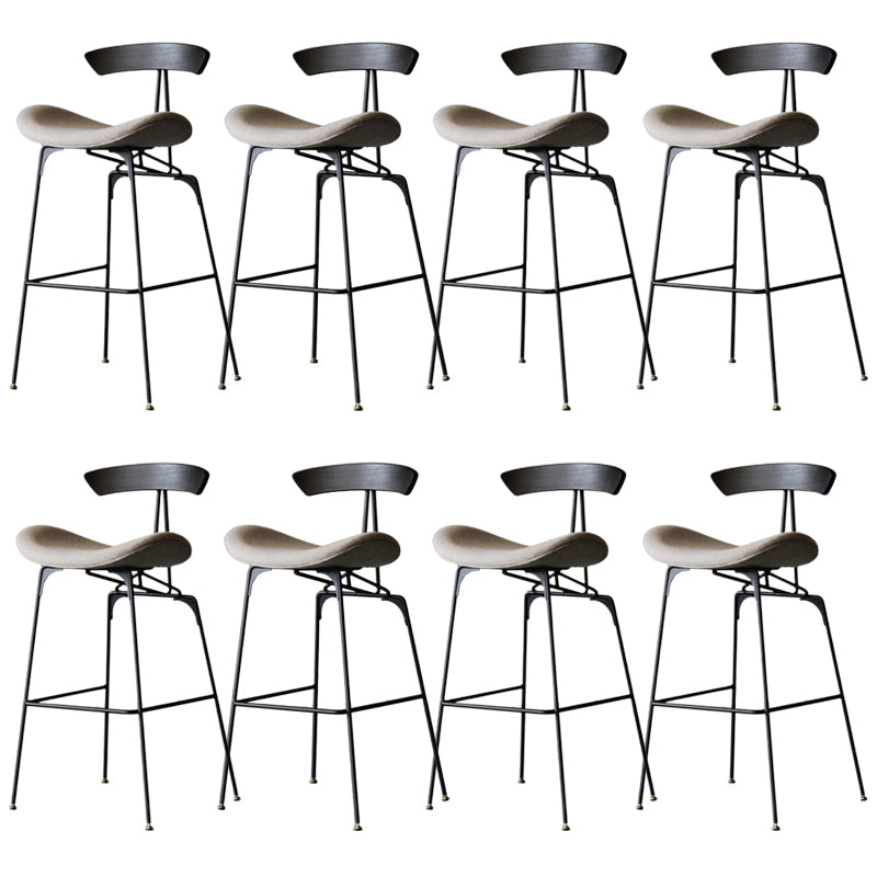 Modern Style Counter Stool Faux Leather Saddle Seat Bar Stool for Indoor Light Gray 8 Piece Set Clearhalo 'Bar Furniture' 'Bar Stools' 'bar_stools' 'furn' 'furn_bar_stools' 'Furniture' 'Kitchen & Dining Furniture' 6856757