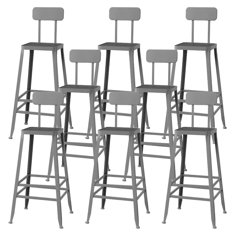 Modern Style Counter Stool Square Low Back Bar Stool for Indoor