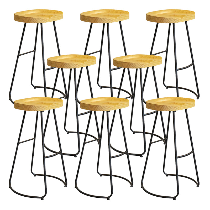 Modern Armless Backless Counter Stool Iron Bar Stool with Pedal for Milk Tea Shop 8 Piece Set Bar Stool(30"H) Clearhalo 'Bar Furniture' 'Bar Stools' 'bar_stools' 'furn' 'furn_bar_stools' 'Furniture' 'Kitchen & Dining Furniture' 6857153