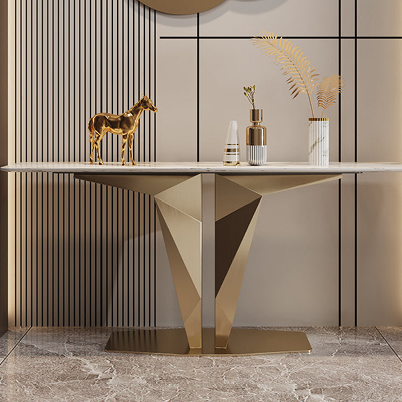 Tabella della console moderna Tavola accento in pietra d'oro per Hall, 33,46 "di altezza