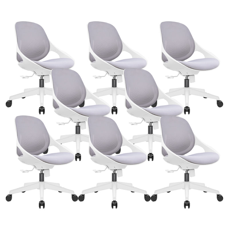 Silla de escritorio sin brazo silla de altura de asiento ajustable moderna con ruedas