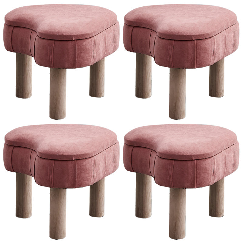 Solid Color Fabric Standard Stool Modern Simple Unique Shape Upholstered Footstool